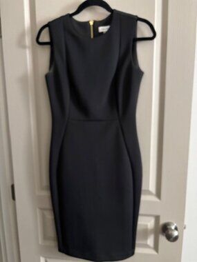 Calvin Klein Women's Size LBD Sleeveless Gold Back Zipper Poly/Spandex Stretch